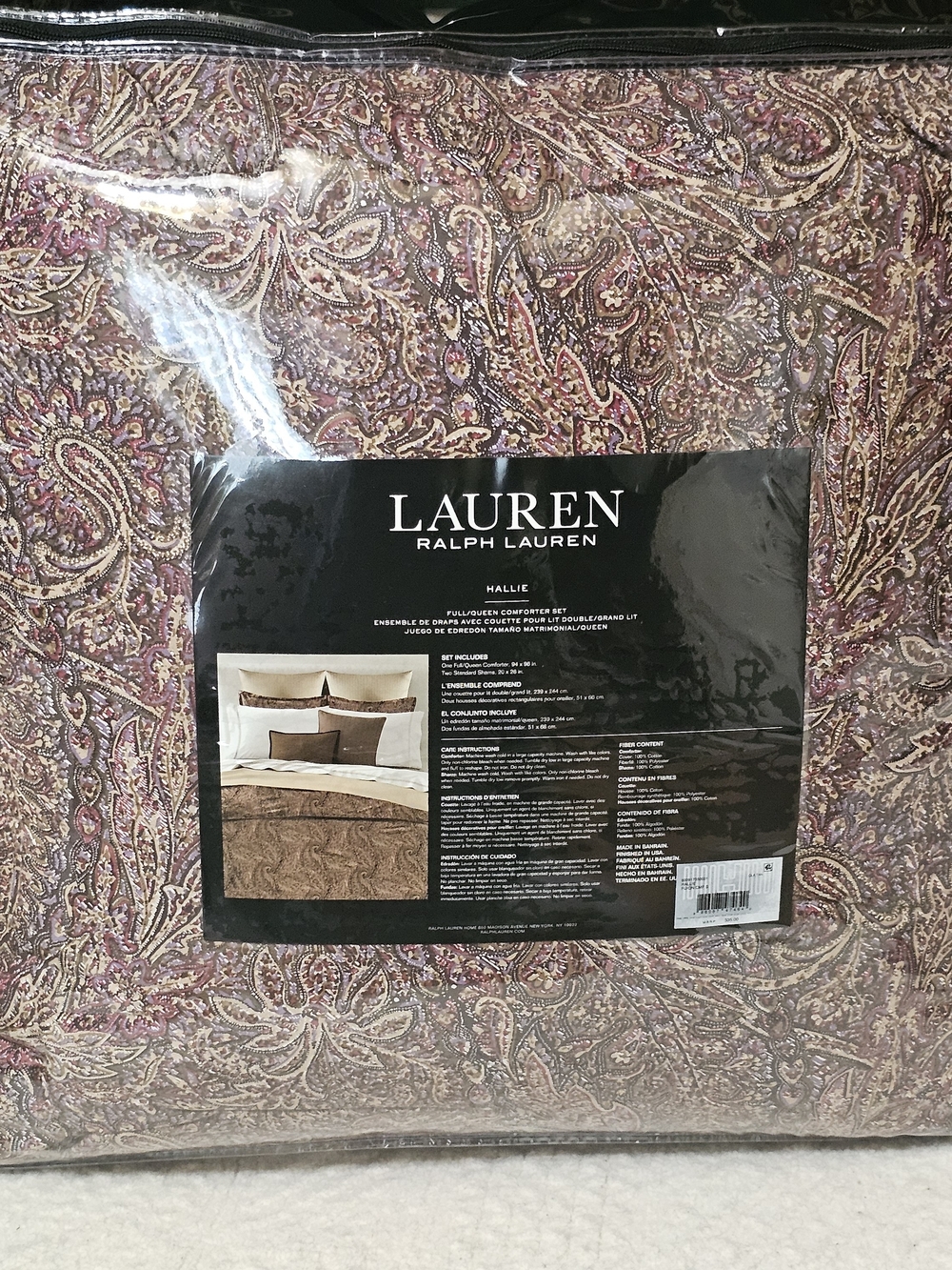 $335 Lauren Ralph Lauren Paisley Hallie  Comforter Set - Queen 100% Cotton